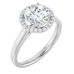 Round Halo-Style Engagement Ring Mounting