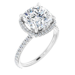 Cushion Engagement Ring Mounting