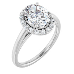 Oval Halo-Style Engagement Ring Mounting