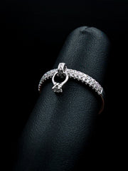 18K White Gold Promise Ring with Natural Diamond Accents