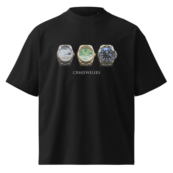 TRIO / Unisex organic oversized high neck t-shirt