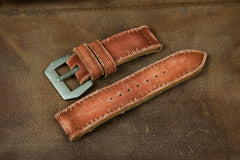 Bosphorus Watch Strap - Patina Canvas Brick Color