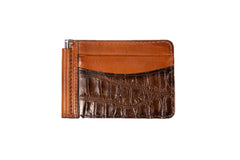Crocodile Money Clip Wallet Brown