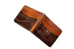 Crocodile Money Clip Wallet Brown