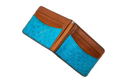 Ostrich Money Clip Wallet Blue