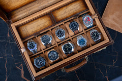 Watch Collector Case Combination Lock - Master Edition Parchment Patina Honey Brown