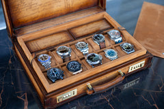 Watch Collector Case Combination Lock - Master Edition Parchment Patina Honey Brown