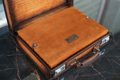 Watch Collector Case Key Lock - Master Edition Parchment  Patina Light Tan