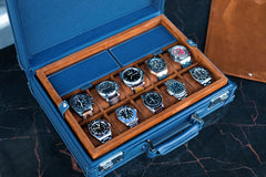 Watch Collector Case - Saffiano Navy Blue for 10 or 15 Watches