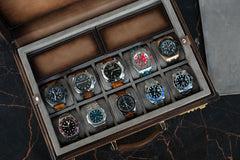 Watch Collector Case Combination Lock - Master Edition Patina Java Brown