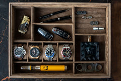 Daily Routines Tray - Parchment Patina Java Brown