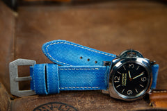 Bosphorus Watch Strap - Rolled Canvas Cerulean Blue