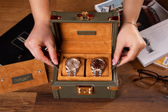 Petra Watch Case - Togo Khaki Green