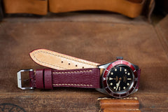 Bosphorus Watch Strap - Saffiano Burgundy