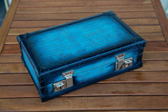 Petra Watch Case - Parchment Patina Sky Blue
