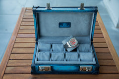 Petra Watch Case - Parchment Patina Sky Blue