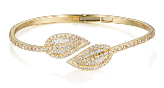 CRM Twin Leaves Diamond Bangle