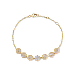 CRM Hex Link Diamond Bracelet