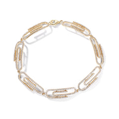 CRM Signature Diamond Paper-Clip Bracelet