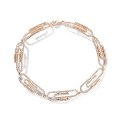 CRM Jewelers Rose Gold Signature Diamond Paperclip Bracelet