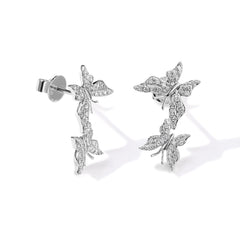 CRM Twin Butterfly Diamond Earrings