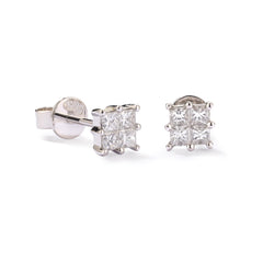 CRM Classic Princess Cut Diamond Earrings
