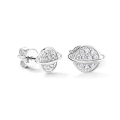 CRM Celestial Saturn Diamond Stud Earrings