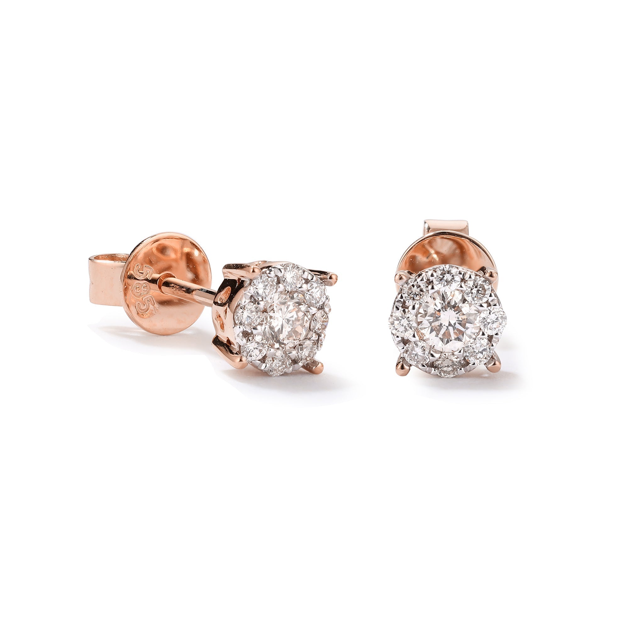 Zales Enchanted Disney Cinderella 1/10 CT. T.w. Diamond Slipper Stud  Earrings in Sterling Silver and 10K Rose Gold | Hamilton Place