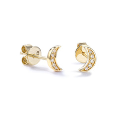 CRM Crescent Moon Stud Earrings