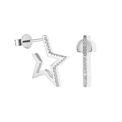 CRM Diamond Half-Star Earrings