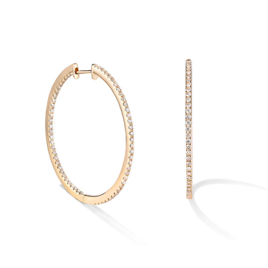 CRM Diamond Halo Hoop Earrings