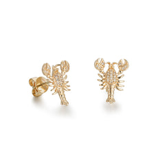 CRM Diamond Lobster Stud Earrings