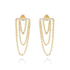 CRM Golden Cascade Diamond Earrings