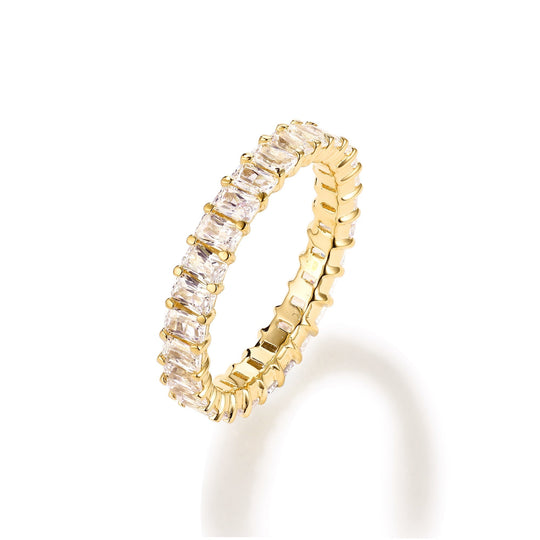 CRM 10 Pointer Emerald Cut Diamond Eternity Band