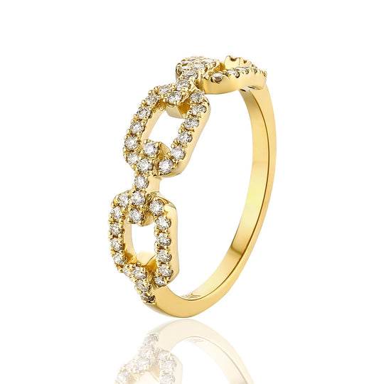 CRM Square Links Diamond Ring