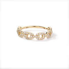 CRM Glistening Square Links Diamond Ring