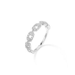 CRM Glistening Square Links Diamond Ring