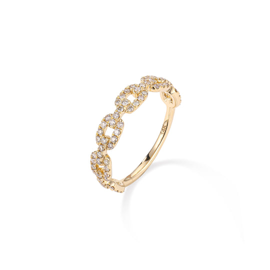CRM Glistening Square Links Diamond Ring