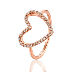 CRM Diamond Encrusted Heart Halo Ring