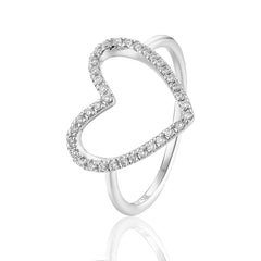 CRM Diamond Encrusted Heart Halo Ring