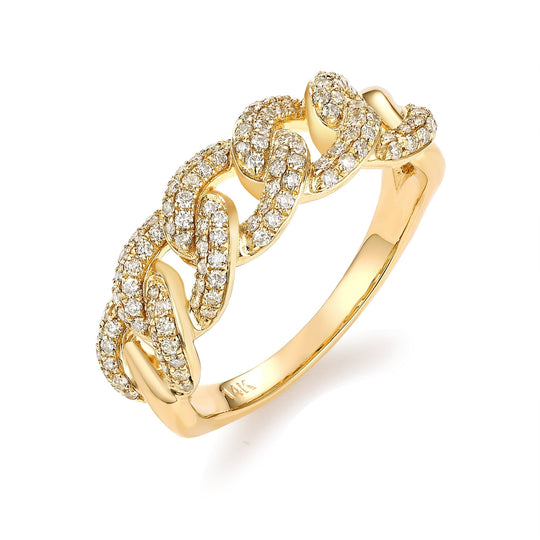 CRM Diamond Curved Cuban Link Ring