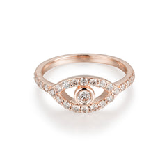 CRM 10 Pointer Evil Eye Diamond Solitaire Ring