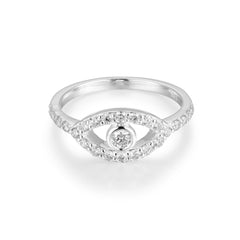 CRM 10 Pointer Evil Eye Diamond Solitaire Ring