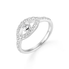 CRM 10 Pointer Evil Eye Diamond Solitaire Ring