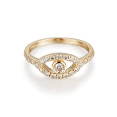 CRM 10 Pointer Evil Eye Diamond Solitaire Ring