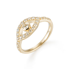 CRM 10 Pointer Evil Eye Diamond Solitaire Ring
