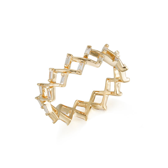 CRM Zig Zag Baguette Diamond Ring