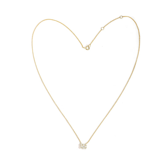 CRM Baguette Heart Diamond Pendant