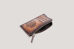 Zipper Card Holder Honey Brown