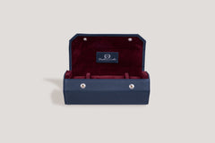 Hexagon Watch Roll - Togo Dark Blue for Three Watches